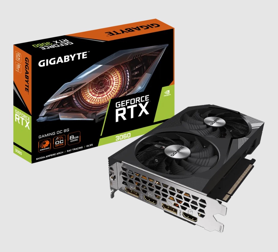  nVIDIA GeForce RTX 3060 OC 8GB GDDR6 <br>Clock up to 1807 MHz, Max resolution 7680x4320, 2xDP/2xHDMI, 1x 8pin Power, Recomended 550W  